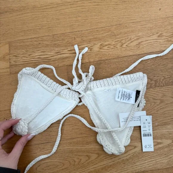 NWT J. Crew Crochet Bralette Floral Appliqué In Cream 100% Cotton Sz Small - Picture 6 of 6